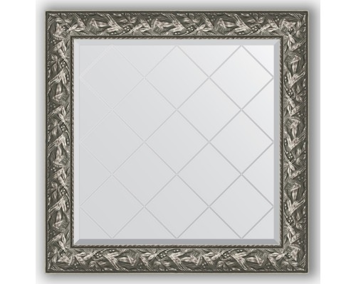 Зеркало с гравировкой в багетной раме Evoform Exclusive-G BY 4329 89 x 89 см, византия серебро