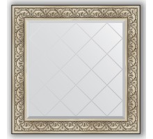 Зеркало с гравировкой в багетной раме Evoform Exclusive-G BY 4338 90 x 90 см, барокко серебро
