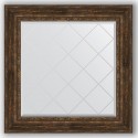 Зеркало с гравировкой в багетной раме Evoform Exclusive-G BY 4344 92 x 92 см, состаренное дерево с орнаментом