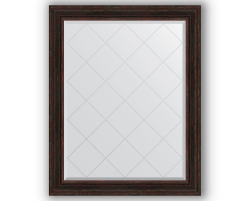 Зеркало с гравировкой в багетной раме Evoform Exclusive-G BY 4377 99 x 124 см, темный прованс