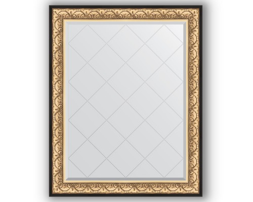 Зеркало с гравировкой в багетной раме Evoform Exclusive-G BY 4380 100 x 125 см, барокко золото