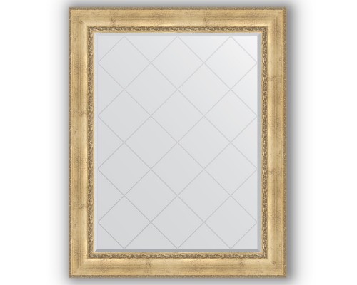 Зеркало с гравировкой в багетной раме Evoform Exclusive-G BY 4385 102 x 127 см, состаренное серебро с орнаментом