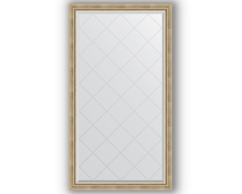 Зеркало с гравировкой в багетной раме Evoform Exclusive-G BY 4390 93 x 168 см, состаренное серебро с плетением
