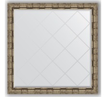 Зеркало с гравировкой в багетной раме Evoform Exclusive-G BY 4437 103 x 103 см, серебряный бамбук