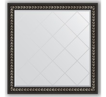 Зеркало с гравировкой в багетной раме Evoform Exclusive-G BY 4440 105 x 105 см, черный ардеко