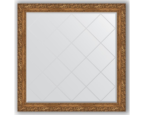 Зеркало с гравировкой в багетной раме Evoform Exclusive-G BY 4443 105 x 105 см, виньетка бронзовая