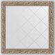 Зеркало с гравировкой в багетной раме Evoform Exclusive-G BY 4444 105 x 105 см, виньетка античное серебро