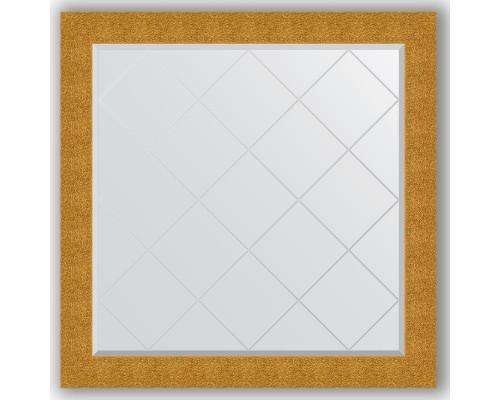 Зеркало с гравировкой в багетной раме Evoform Exclusive-G BY 4452 106 x 106 см, чеканка золотая