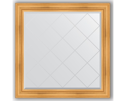 Зеркало с гравировкой в багетной раме Evoform Exclusive-G BY 4460 109 x 109 см, травленое золото