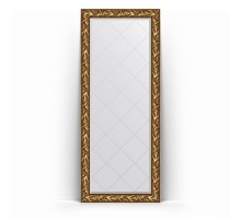 Зеркало с гравировкой в багетной раме Evoform Exclusive-G Floor BY 6324 84 x 203 см, византия золото