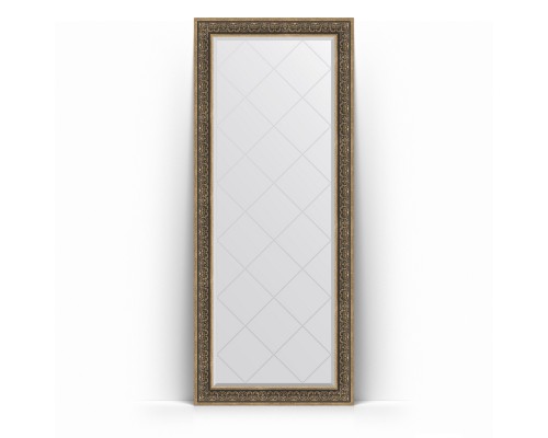 Зеркало с гравировкой в багетной раме Evoform Exclusive-G Floor BY 6332 84 x 204 см, вензель серебряный
