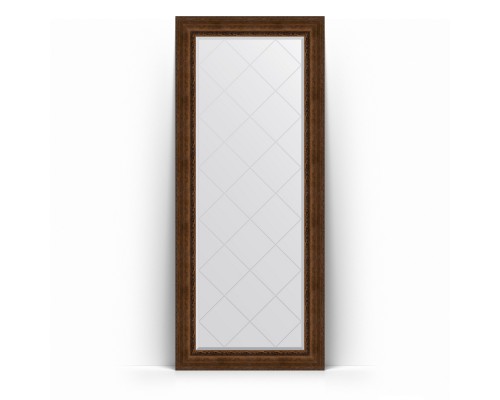 Зеркало с гравировкой в багетной раме Evoform Exclusive-G Floor BY 6339 87 x 207 см, состаренная бронза с орнаментом