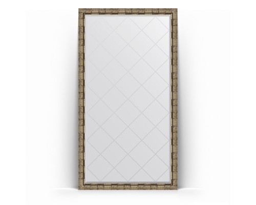 Зеркало с гравировкой в багетной раме Evoform Exclusive-G Floor BY 6347 108 x 198 см, серебряный бамбук