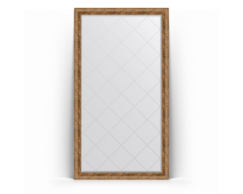 Зеркало с гравировкой в багетной раме Evoform Exclusive-G Floor BY 6354 110 x 200 см, виньетка античная бронза