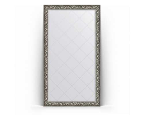 Зеркало с гравировкой в багетной раме Evoform Exclusive-G Floor BY 6365 114 x 203 см, византия серебро