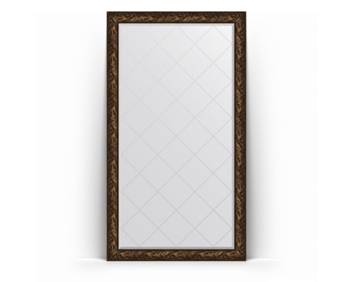 Зеркало с гравировкой в багетной раме Evoform Exclusive-G Floor BY 6366 114 x 203 см, византия бронза