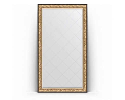 Зеркало с гравировкой в багетной раме Evoform Exclusive-G Floor BY 6373 115 x 205 см, барокко золото