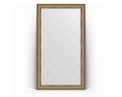 Зеркало с гравировкой в багетной раме Evoform Exclusive-G Floor BY 6375 115 x 205 см, виньетка античная бронза