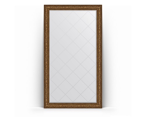 Зеркало с гравировкой в багетной раме Evoform Exclusive-G Floor BY 6377 115 x 205 см, виньетка состаренная бронза
