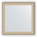 Зеркало в багетной раме Evoform Definite BY 1027 75 x 75 см, золотые бусы на серебре