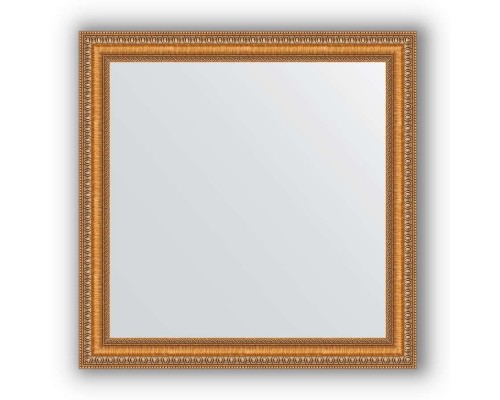 Зеркало в багетной раме Evoform Definite BY 3138 65 x 65 см, золотые бусы на бронзе