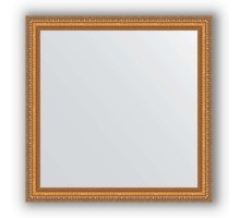 Зеркало в багетной раме Evoform Definite BY 3234 75 x 75 см, золотые бусы на бронзе