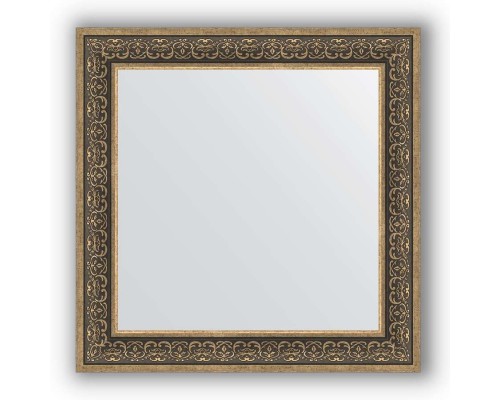 Зеркало в багетной раме Evoform Definite BY 3256 83 x 83 см, вензель серебряный
