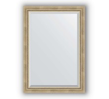 Зеркало в багетной раме Evoform Exclusive BY 1192 73 x 103 см, состаренное серебро с плетением