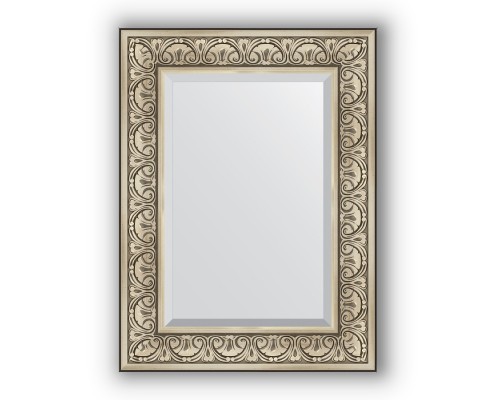 Зеркало в багетной раме Evoform Exclusive BY 3398 60 x 80 см, барокко серебро