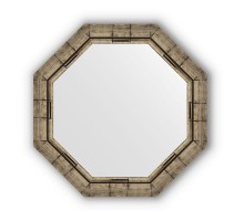 Зеркало в багетной раме Evoform Octagon, BY 3668, 64 x 64 см, серебряный бамбук