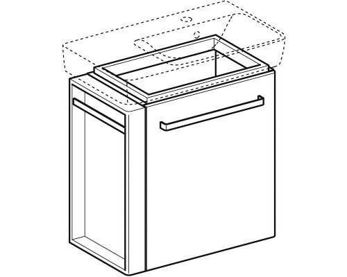 Тумба под раковину Geberit Renova Compact, 60 см, с полотенцедержателем слева/справа, цвет белый глянцевый, 862265000/862065000