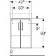 Тумба под раковину Geberit Renova Compact, 42.5 см, цвет белый высокоглянцевый, 862132000
