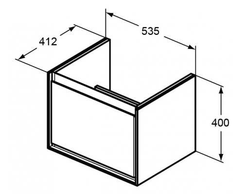 Тумба под раковину Ideal Standard Connect Air Cube 60 см, подвесная, белый глянцевый, белый матовый, E0846B2