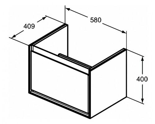 Тумба под раковину Ideal Standard Connect Air Cube 65 см, подвесная, белый глянцевый, светло-серый матовый, E0847KN