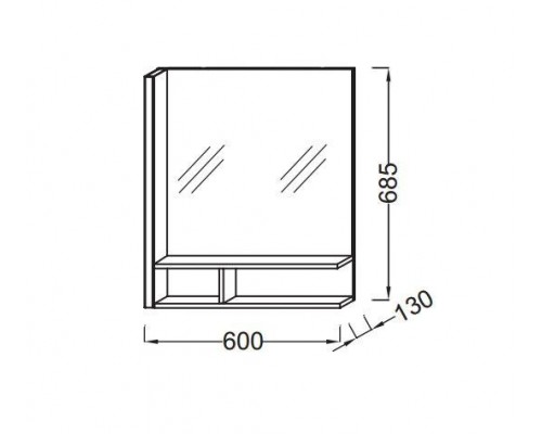 Зеркало Jacob Delafon Terrace 60 см, с подсветкой, EB1180D-NF