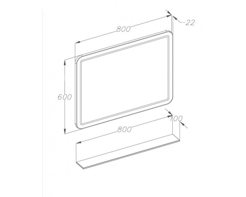 Зеркало Opadiris Smile Элеганс 80 см, Z0000014965, настенное, белый