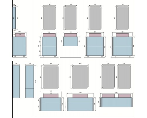 Тумба под раковину Raval Pure 56 Pur.01.56/N/W, напольная, белая