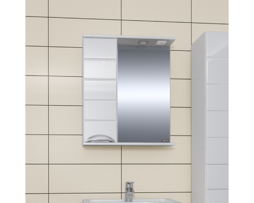 Зеркальный шкаф СаНта Родос 60 левый/правый, с подсветкой (106015/106016)