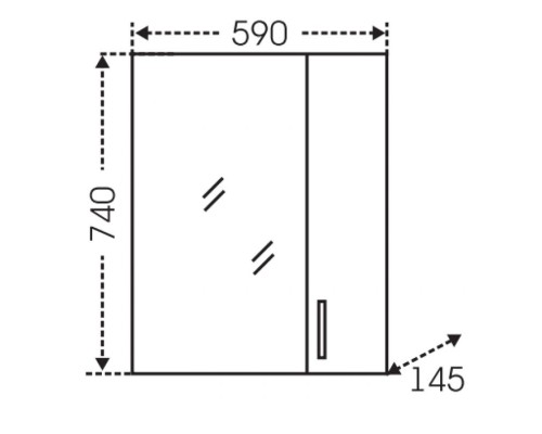 Зеркальный шкаф СаНта Дублин 60 левый/правый, с подсветкой (123001/123002)