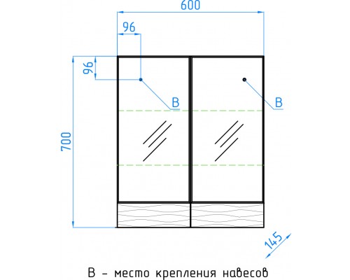 Зеркало-шкаф Style Line Ассоль 60 ЛС-00000326 Люкс, 60 см, подвесное, техно платина