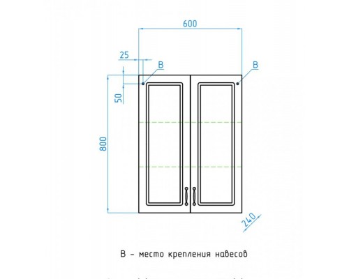 Шкаф Style Line Олеандр-2 60 ЛС-00000407, 60 см, подвесное, рельеф пастель