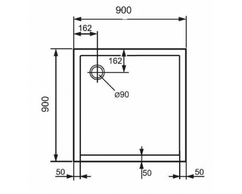 Душевой поддон Huppe PURANO 90 x 90 x h4 см, 202161.055, из искусственного камня