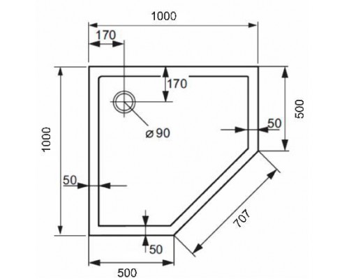 Душевой поддон Huppe PURANO 100 x 100 x h4 см, 210602.055, из искусственного камня