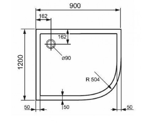 Душевой поддон Huppe PURANO 90 x 120 x h4 см, 202146.055, R504, из искусственного камня