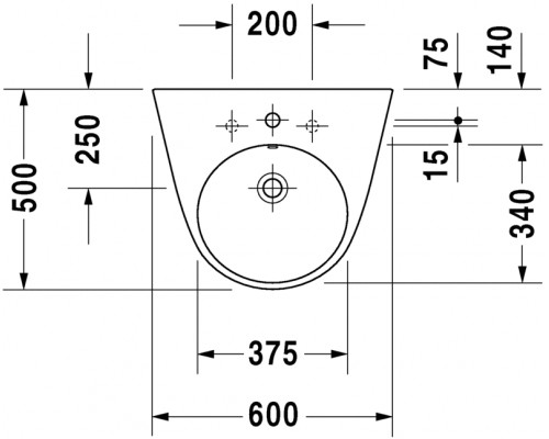 Раковина Duravit Starck 2 232360 00 00, 65*50 см