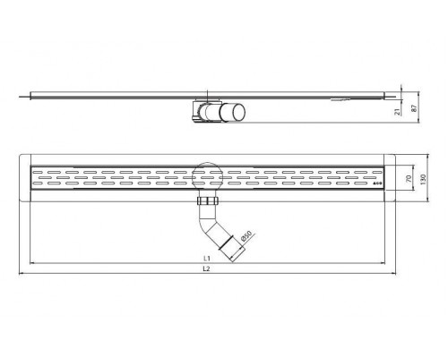 Душевой канал Aco Showerdrain B 9010.78.72 88.5 см, решетка Линия