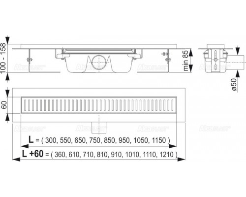 Душевой лоток AlcaPlast APZ1S-850