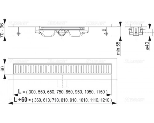 Душевой лоток AlcaPlast APZ101-850