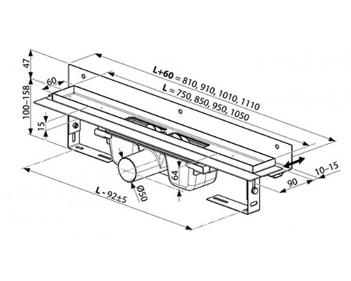 Душевой канал Ravak OZW Chrome, 75 см, X01624