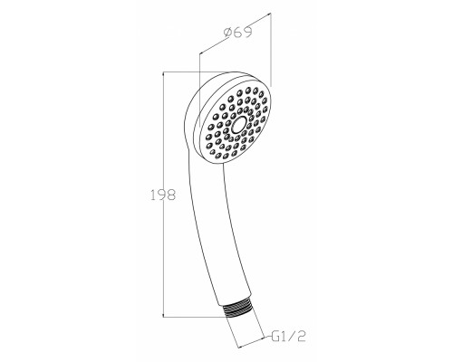 Душевая лейка Aquanet AF000-01C 6.9 см, 1 режим, хром, 246905